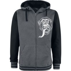 Bluzy męskie: Gas Monkey Garage Texas Varsity Bluza z kapturem rozpinana odcienie ciemnoszarego
