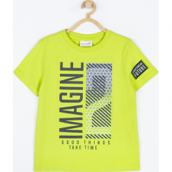 Koszulka. Zielone t-shirty chłopięce BIG DREAM, z aplikacjami, z elastanu, z krótkim rękawem. Za 45,90 zł.