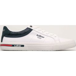 S. Oliver - Tenisówki. Białe trampki męskie S.Oliver, bez wzorów, z gumy, na sznurówki. Za 149,90 zł.