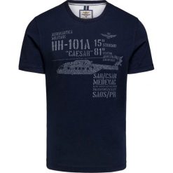 T-shirt AERONAUTICA MILITARE. Białe t-shirty męskie Aeronautica Militare, z nadrukiem, z bawełny, z okrągłym kołnierzem. Za 280,00 zł.