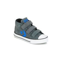 Buty Dziecko Converse STAR PLAYER EV V STAR PLAYER SUEDE MID THUNDER/BLACK/ITALY BLUE. Szare trampki chłopięce Converse, bez wzorów, retro, bez zapięcia. Za 199,20 zł.