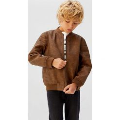 Mango Kids - Kurtka 116 - 164 cm. Pomarańczowe kurtki chłopięce z bawełny, krótkie. W wyprzedaży za 129,90 zł.