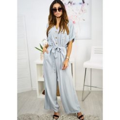 Elegancki Kombinezon Native Kolor Szary ONESIZE. Czarne kombinezony damskie ACME, uniwersalny, w paski, z bawełny, eleganckie, bez kołnierzyka, bez rękawów. Za 159,00 zł.