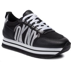 Sneakersy DKNY - Panya K2943812 Tmb Le/Neo Glit Black/Silver Bsv. Czarne półbuty damskie DKNY, ze skóry ekologicznej. W wyprzedaży za 399,00 zł.