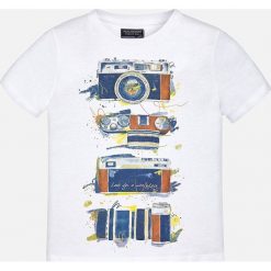 Mayoral - T-shirt dziecięcy 128-172 cm. Szare t-shirty męskie marki Mayoral, z nadrukiem, z bawełny, z okrągłym kołnierzem. Za 59,90 zł.