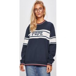 Pepe Jeans - Bluza. Niebieskie bluzy damskie Pepe Jeans, s, bez wzorów, z bawełny, bez rękawów, bez kaptura. Za 279,90 zł.
