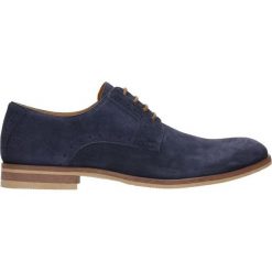 Półbuty ANDY. Niebieskie półbuty męskie Gino Rossi, bez wzorów, ze skóry, eleganckie, na sznurówki. Za 249,90 zł.