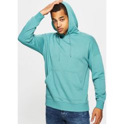 Bluza z kapturem basic - Turkusowy. Niebieskie bluzy męskie Cropp, s, bez wzorów, z kapturem, bez rękawów, z kapturem. Za 79,99 zł.