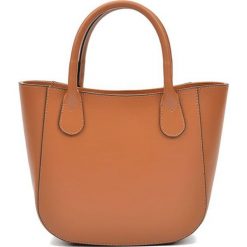 Torebki klasyczne damskie: Skórzana torebka w kolorze jasnobrązowym – (S)20,5 x (W)29 x (G)9 cm