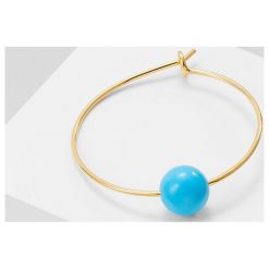 Vibe Harsløf HOOP Kolczyki goldcoloured/turquoise. Niebieskie kolczyki damskie marki Vibe Harsløf. Za 469,00 zł.