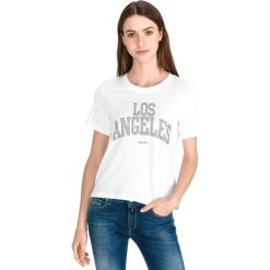 Guess Glam Koszulka Biały. Białe koszulki damskie Guess, m, z aplikacjami, z bawełny, bez kołnierzyka. Za 175,95 zł.