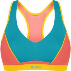 Stanik Shock Absorber Padded Pump Sport Bra Niebiesko-Pomarańczowy. Pomarańczowe biustonosze sportowe damskie Shock Absorber, bez wzorów, na fitness i siłownię. Za 159,99 zł.