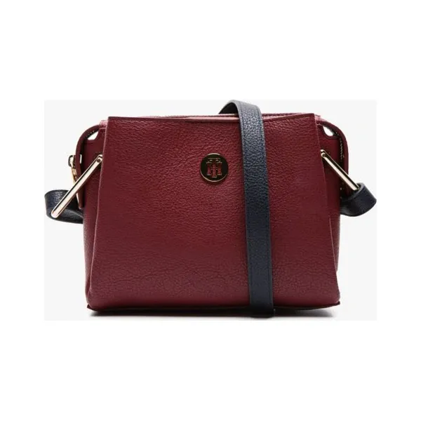 Tommy Hilfiger Torebka Core Crossover , bordowy, rozmiar ONE SIZE. Czerwone torebki klasyczne damskie TOMMY HILFIGER, w paski, ze skóry ekologicznej, eleganckie, z tłoczeniem, bez dodatków. Za 549,99 zł.