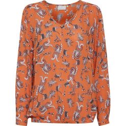 Bluzka "Amber" w kolorze pomarańczowym. Pomarańczowe bluzki damskie Kaffe, bez wzorów, z wiskozy, bez kołnierzyka, bez rękawów. W wyprzedaży za 67,95 zł.