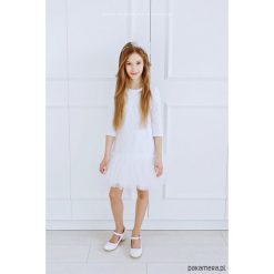 Teen Sukieneczka Tiulowa z Koronką Betty. Szare stroje dwuczęściowe dziewczęce marki Pakamera, w koronkowe wzory, z dzianiny. Za 279,00 zł.