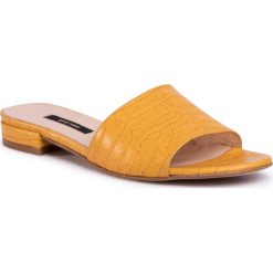 Klapki GINO ROSSI - A45454 Yellow. Żółte klapki damskie Gino Rossi, bez wzorów, ze skóry, bez obcasa, na obcasie. Za 219,99 zł.