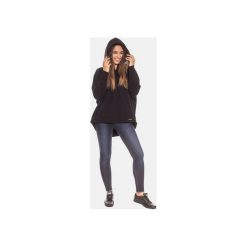 Bawełniana czarna bluza kangurka damska. Czarne bluzy damskie marki Bien fashion, s, bez wzorów, z bawełny, z długim rękawem, długie, bez kaptura. Za 169,00 zł.