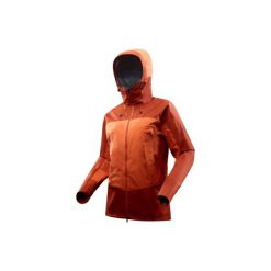 Kurtka wodoodporna trekkingowa TREK500 męska. Pomarańczowe kurtki męskie FORCLAZ, xl, bez wzorów, z elastanu, bez kaptura. Za 499,99 zł.