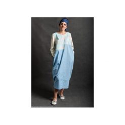 Niebieska bawełniana abaya eggshape. Niebieskie sukienki damskie Kosmitex, m, bez wzorów, z bawełny, bez kołnierzyka, bez rękawów, oversize. Za 220,00 zł.