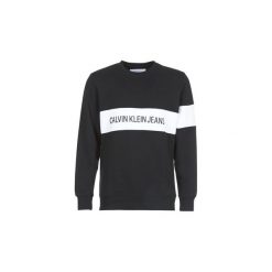 Bluzy Calvin Klein Jeans STRIPE INSTITUTIONAL CREW. Czarne bluzy męskie Calvin Klein Jeans, xs, bez wzorów, z jeansu, bez kołnierzyka, bez rękawów, bez kaptura. Za 351,20 zł.