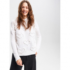 Sweter ze stójką - Biały. Białe golfy damskie Reserved, l. Za 119,99 zł.