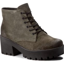 Botki EDEO - 2326-806 Zieleń. Zielone buty zimowe damskie marki Edeo, ze skóry, na obcasie. W wyprzedaży za 239,00 zł.