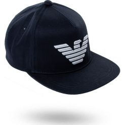 CZAPKA Z DASZKIEM emporio armani. Białe czapki męskie Emporio Armani, bez wzorów, z bawełny. W wyprzedaży za 255,20 zł.