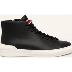Calvin Klein - Buty skórzane. Czarne sneakersy męskie Calvin Klein, z okrągłym noskiem, na sznurówki. Za 579,90 zł.