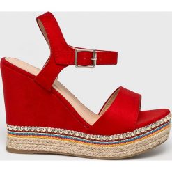 Answear - Espadryle Clowse. Czarne koturny damskie ANSWEAR, bez obcasa, na szpilce, na klamry. W wyprzedaży za 59,90 zł.