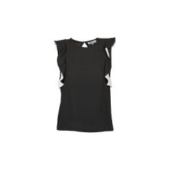 Topy na ramiączkach / T-shirty bez rękawów Suncoo LAURETTE. Czarne bluzki damskie Suncoo, m, bez wzorów, bez kołnierzyka, bez rękawów. W wyprzedaży za 263,20 zł.