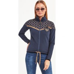 BLUZA AERONAUTICA MILITARE. Brązowe bluzy damskie Aeronautica Militare, xl, z aplikacjami, z elastanu, bez rękawów, bez kaptura. Za 1009,00 zł.