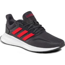 Buty adidas - Runfalcon EG8602 Gresix/Scarlef/Ftwwht. Szare buty sportowe męskie Adidas, ze skóry ekologicznej, bez zapięcia, do biegania. Za 199,00 zł.