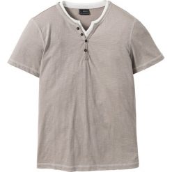 T-shirt henley w optyce 2 w 1 bonprix beżowo-szary. Szare koszulki męskie bonprix, s, bez wzorów, bez kołnierzyka, bez rękawów. Za 49,99 zł.