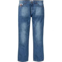 Dżinsy Regular Fit Bootcut bonprix niebieski "used". Niebieskie jeansy męskie bonprix, m, z aplikacjami, klasyczne. Za 109,99 zł.