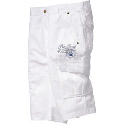 Długie bermudy Regular Fit bonprix biały. Białe spodenki i szorty męskie bonprix, m, z nadrukiem, długie. Za 109,99 zł.
