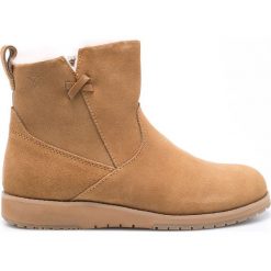 Emu Australia - Botki Beach Mini. Brązowe buty zimowe damskie marki EMU Australia, z materiału, z okrągłym noskiem, na wysokim obcasie, na obcasie. Za 579,90 zł.