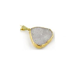 Colare Druza Agatu Delicate złoto. Szare naszyjniki damskie marki Brazi druse jewelry, z agatem, srebrne. Za 170,00 zł.