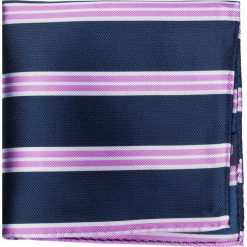 Poszetka jedwabna PORR001163. Niebieskie poszetki męskie Giacomo Conti, w paski, z jedwabiu, eleganckie. Za 79,00 zł.