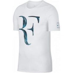 Nike Męski T-Shirt Rf M Nk Tee White Neo Turq M. Białe koszulki męskie Nike, m, bez wzorów, sportowe, bez kołnierzyka, bez rękawów. W wyprzedaży za 125,00 zł.
