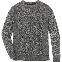Sweter w warkocze Regular Fit bonprix antracytowy melanż. Szare swetry klasyczne męskie marki bonprix, s, melanż. Za 54,99 zł.