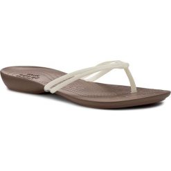 Japonki CROCS - Isabella Flip W 204004 White/Bronze. Białe klapki damskie Crocs, bez wzorów, z tworzywa sztucznego, bez obcasa. W wyprzedaży za 99,00 zł.
