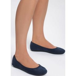 Niebieskie Balerinki Coup. Niebieskie baleriny damskie Inny, bez wzorów, ze skóry, bez obcasa, na płaskiej podeszwie. Za 29,99 zł.
