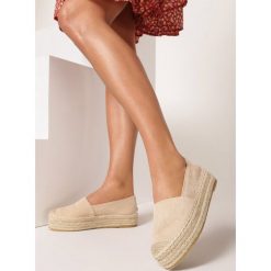 Beżowe Espadryle Noerah. Brązowe espadryle damskie Born2be, bez wzorów, bez obcasa, na platformie. Za 89,99 zł.