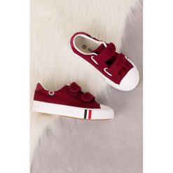 Bordowe trampki na rzep casu 20m4/m. Czerwone trampki chłopięce Casu, bez wzorów, bez zapięcia. Za 44,99 zł.