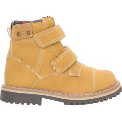 Buty jesienne dla małych chłopców JOBMW103Z - beż miodowy. Pomarańczowe buty chłopięce zimowe marki 4f, z dzianiny. W wyprzedaży za 59,99 zł.