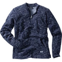 Bluza z bejsbolowym kołnierzykiem, melanżowa, Regular Fit bonprix niebieski melanż. Szare bluzy męskie rozpinane marki bonprix, l, melanż, z dzianiny. Za 74,99 zł.