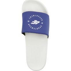 Klapki damskie KLD202 - kobalt. Szare klapki damskie 4f, bez wzorów, bez obcasa. Za 59,99 zł.