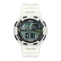 Zegarek "FILA38-110-002" w kolorze białym. Białe, cyfrowe zegarki męskie marki Fila, sztuczne. W wyprzedaży za 99,95 zł.