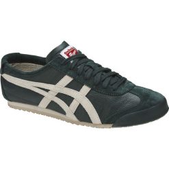 Onitsuka Tiger Mexico 66 Vin D2J4L-8502. Zielone buty sportowe męskie marki Onitsuka Tiger, ze skóry, bez zapięcia. W wyprzedaży za 269,99 zł.