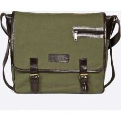 Solier - Torba Canvas Eco. Zielone torby męskie skórzane marki Solier, w paski, z bawełny, casualowe, na ramię, małe. W wyprzedaży za 219,90 zł.